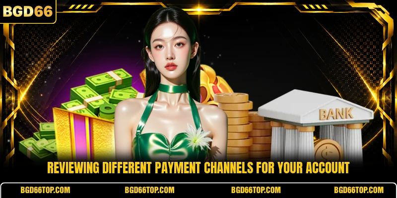 Reviewing different payment channels for your account