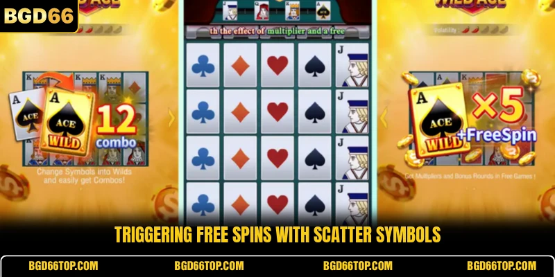 Triggering free spins with scatter symbols